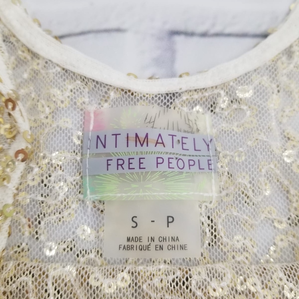 FREE PEOPLE Gold Sequin Mesh Slip Dress - Picture 7 of 7